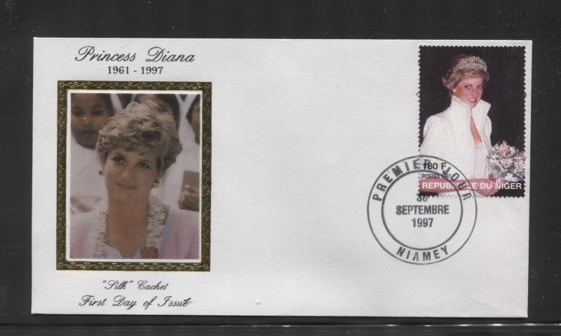 STAMP STATION PERTH Niger #944 CTO FDC Princess Diana Silk Cachet