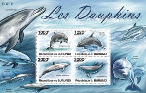 BURUNDI - 2011 - Dolphins - Perf Souv Sheet - Mint Never Hinged