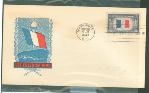 US 915 France Harry Ioor 1st day cachet address erased