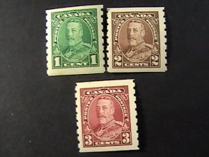 CANADA # 228-230--MINT NEVER/HINGED----COMPLETE SET COIL SINGLES----1935