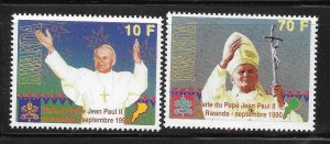 Rwanda 1990 Visit of Pope John Paul II Sc 1353-1354 MNH A2628