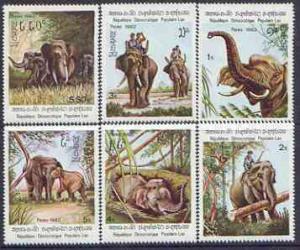 Laos 1982 Indian Elephants perf set of 6 unmounted mint, ...