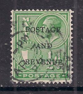 Malta 1928 KGV 1/2d Yellow Green Ovpt SG 175 used stamp ( A27 )