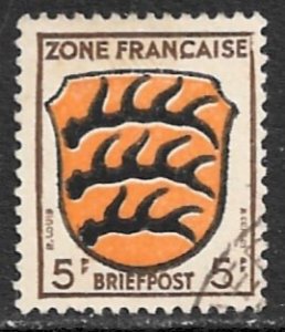 GERMANY FRENCH OCCUPATION 1945-46 5pf COAT OF ARMS Issue Sc 4N3 VFU