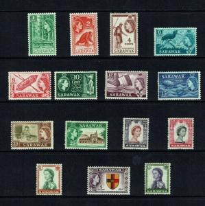 Sarawak 1955 Queen Elizabeth II definitive set, MNH