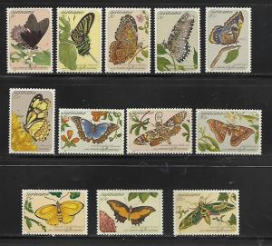 SURINAM 643-654 MNH LOCAL BUTTERFLIES SET 1983