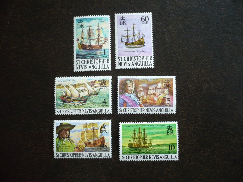 Stamps  St. Kitts & Nevis-Scott#207,210-213,219-Mint Hinged Part Set of 6 Stamps