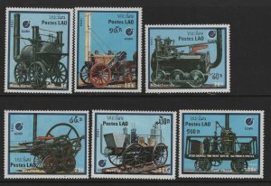 LAOS, 849-854, MNH, 1988, LOCOMOTIVES