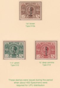 BERMUDA 1921 TERCENTENARY SPECIMEN set of 9 complete