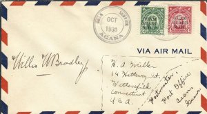 Guam Guard Mail: Agana to Agana 1930 Signed by Governor Bradley  (47301)