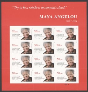 2015 US Scott #4979 Maya Angelou Sheet of 12 Forever Stamps MNH