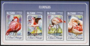 St Thomas & Prince Is #2764 MNH Sheet - Flamingos