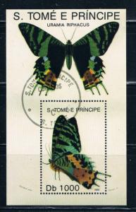 St Thomas and Prince Islands 1084 Souvenir Sheet Used Butterflies (S0149)