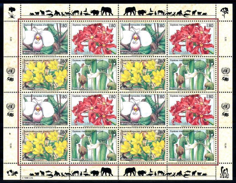 [66882] United Nations UN Geneva 1996 Flora Flowers Blumen Full Sheet MNH