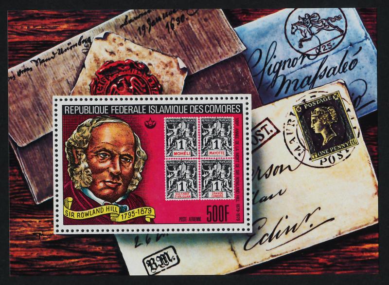 Comoro Islands 400 MNH Stamp on Stamp, Rowland Hill