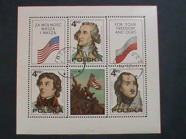 ​POLAND 1975 SC#2122 BICENTENARY OF AMERICAN REVOLUTIONARY CTO S/S SHEET- VF