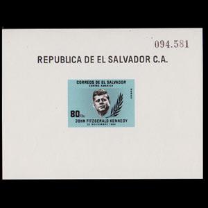 SALVADOR 1964 - Scott# C214 S/S Kennedy NH