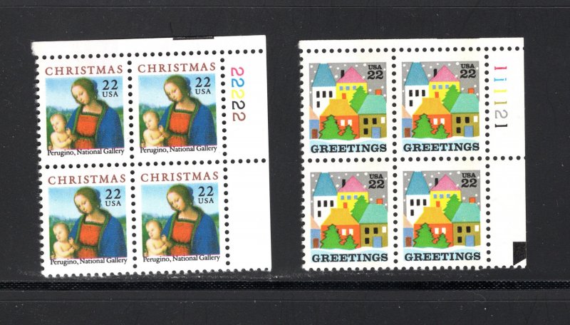 US #2244-5,  Plate # Block, VF, MNH, Christmas, CV $4.20 ..... 6785908