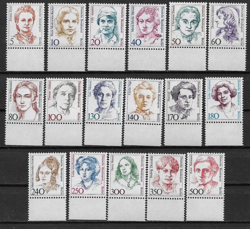 1986-9 Berlin 9N516-32 Famous women MNH C/S of 17