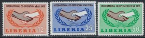 Liberia 426-28 MNH 1965 International Cooperation Year (ak5060)