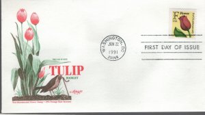 US 2519 FDC TULIP BOOKLET STAMP, FLEETWOOD CACHETS