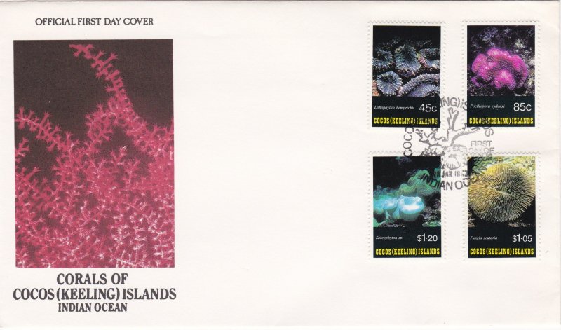 Cocos Islands # 270-273, Corals, First Day Cover