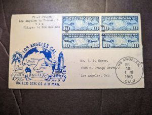 1940 USA Airmail FAM 19 First Flight Cover FFC Los Angeles CA Round Trip