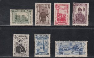 Mongolia # 65-71, Pictorial Issues, Mint Hinged, 1/3 Cat.
