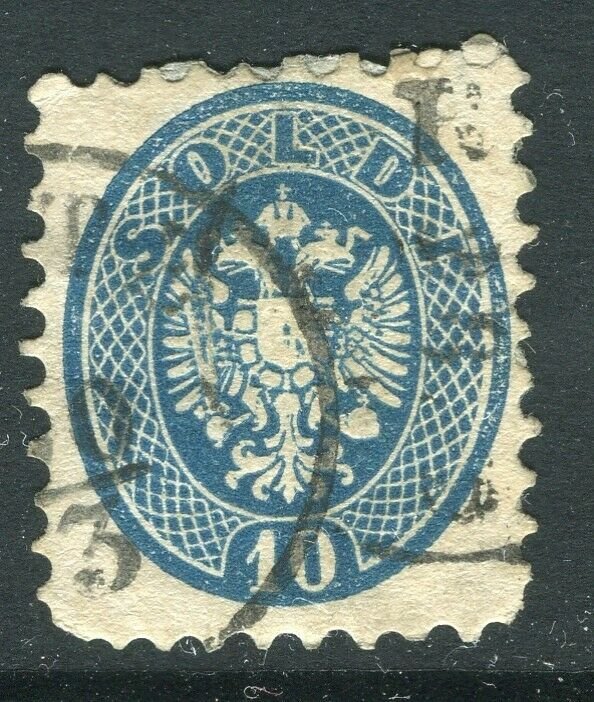 LOMBARDY VENETIA; 1860s early classic 'Arms' issue fine used 10s. value