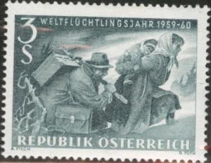 Austria Osterreich Scott 650 MNH** 1960 WRY refugee stamp