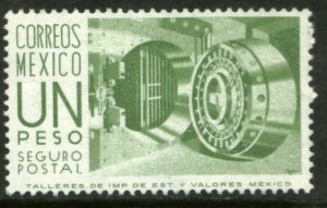 MEXICO G17a $1Peso 1950 Def 8th Issue Fosforescent glazed NH
