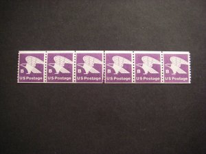 Scott 1820, 18c B Purple Eagle long Line Pair, MNH Coil Beauty