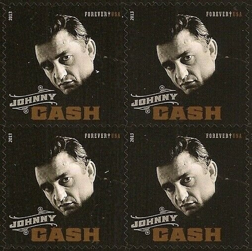 US 4789 Music Icons Johnny Cash forever block (4 stamps) MNH 2013