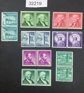 US STAMPS # LIBERTY LINE PAIRS MINT OG NH LOT #32219