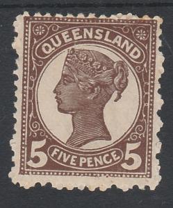 QUEENSLAND 1895 QV 5D 2 CORNER NUMERALS MNH ** 