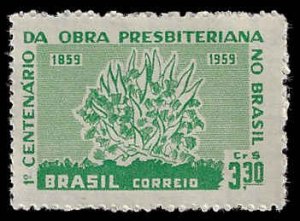 Brazil #902 Unused - OG LH; 3.3 cr Presbyterian Work - Burning Bush  (1959)