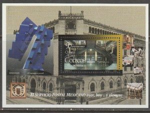 MEXICO 2022, MEXICO CITY CENTRAL POST OFFICE, 90th ANNIVERSARY SS, MINT. NH. VF.