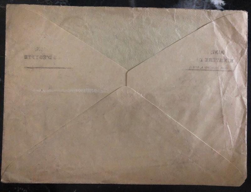 1932 Cairo Egypt Ministry Of Communications Official cover To Prague Czechoslov