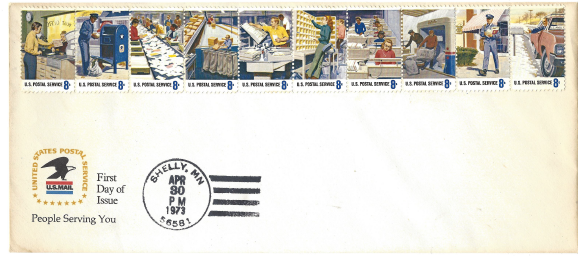 United States Scott # 1489-1498 FDC - Cancellation Shelly, MN