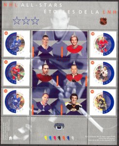 Canada 2002 Hockey NHL Players Mi.Bl.59 S/S MNH