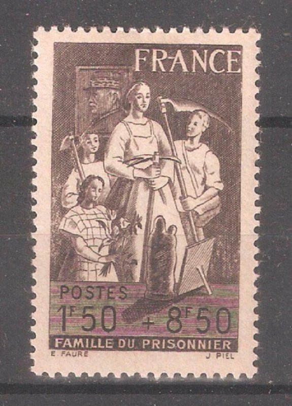 France 1943 WW-2,Surtax for Families of War Prisoners,Sc B159,VF Mint Hinged*OG