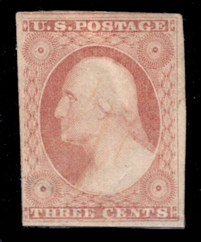 MOMEN: US STAMPS #11A IMPERF MINT OG H SOUND $250 LOT #82794*