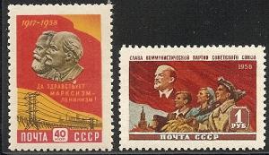 RUSSIA 2141-42 MNH 1958 Revolution 41st. Anniversity