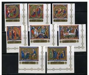 AJMAN 8 SETS IMPERF EASTER 1970 ART RELIGION