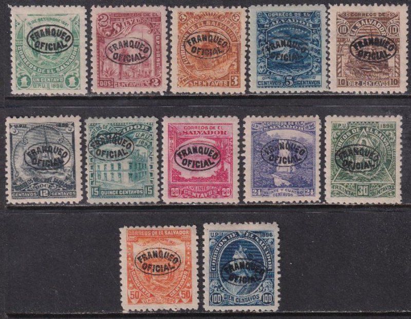 Salvador 1896 SC O13-O24 MLH Set 