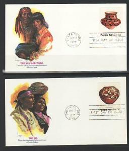 US 1706-1709 Pueblo Pottery 1977 Fleetwood S/4 U/A FDC 