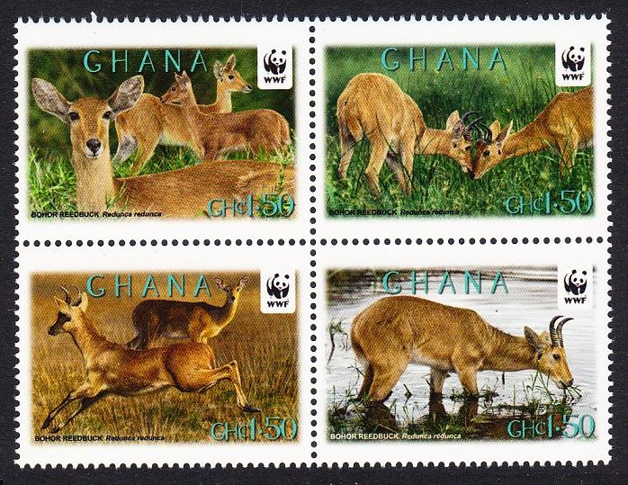 Ghana WWF Bohor Reedbuck Block of 4v