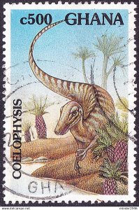 GHANA 1992 QEII 500c Multicoloured, Prehistoric Animals-Coelophysis FU