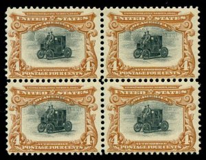 momen: US Stamps #296 Mint OG NH Block of 4 F/VF Weiss Cert LOT #88089