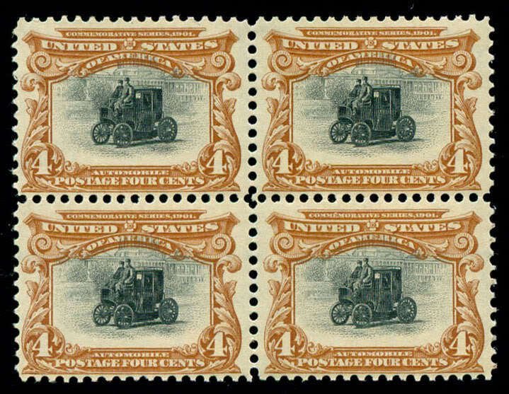 momen: US Stamps #296 Mint OG NH Block of 4 F/VF Weiss Cert 